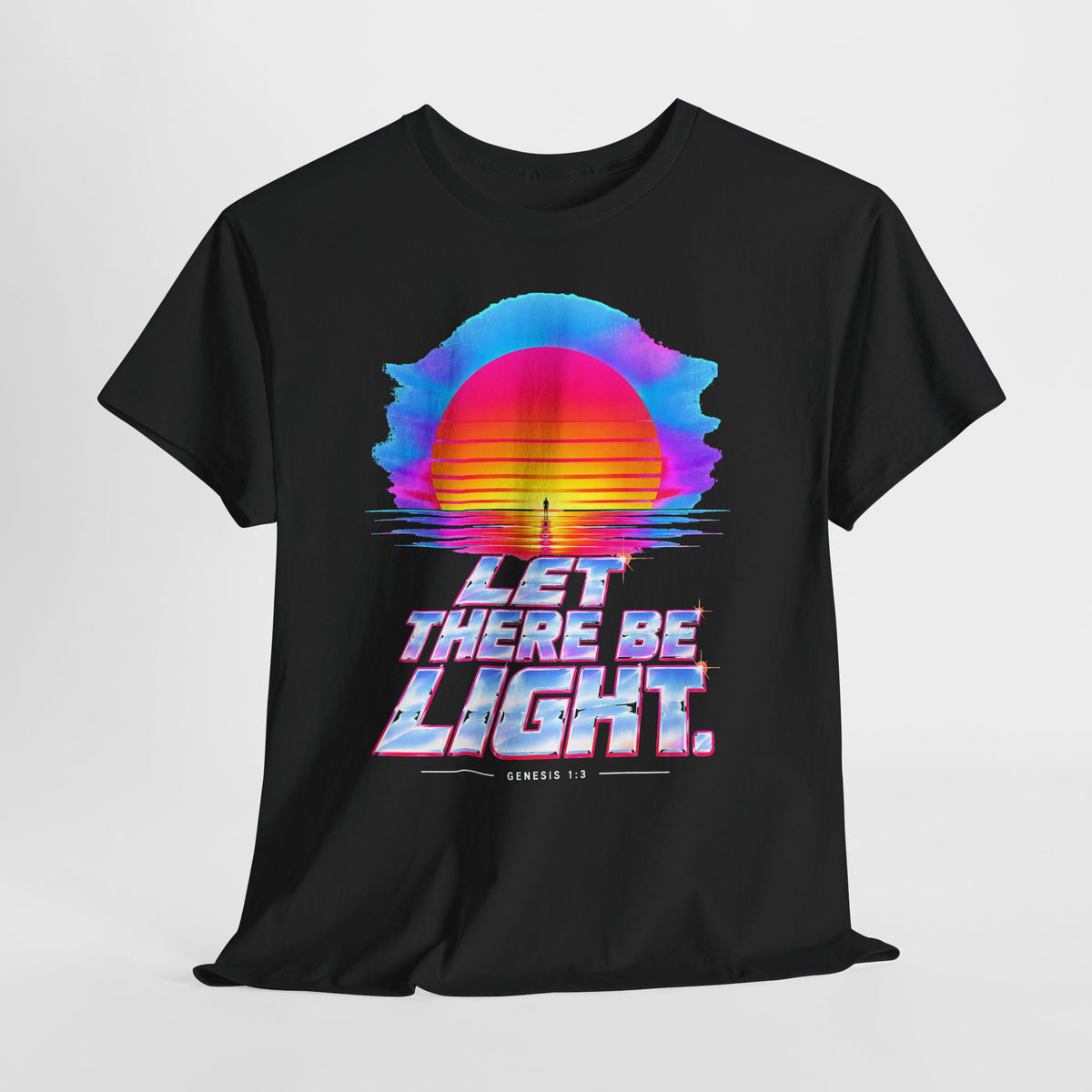 Let There Be Light Chrome Sunrise T-shirt – Donkey Talk graphic tee