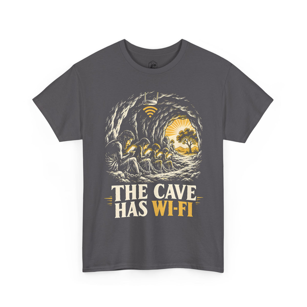 The Cave Has Wi-Fi Plato's Allegory T-shirt – Donkey Talk graphic tee