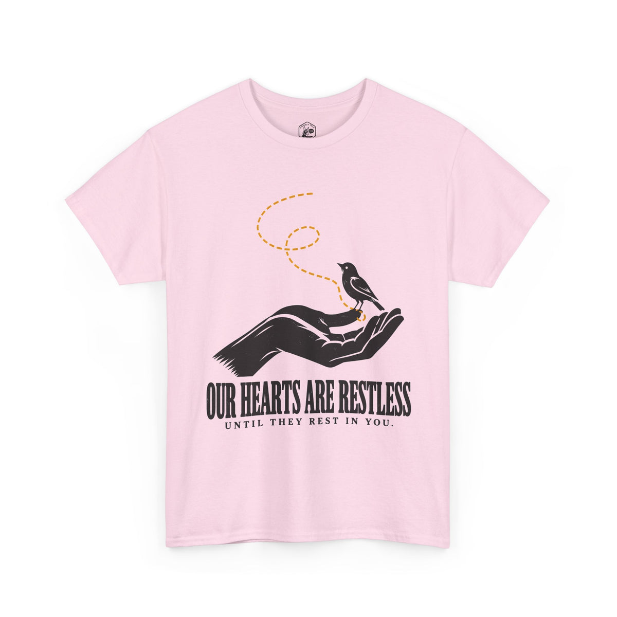 Our Hearts Are Restless Bird in Hand T-shirt – Donkey Talk graphic tee