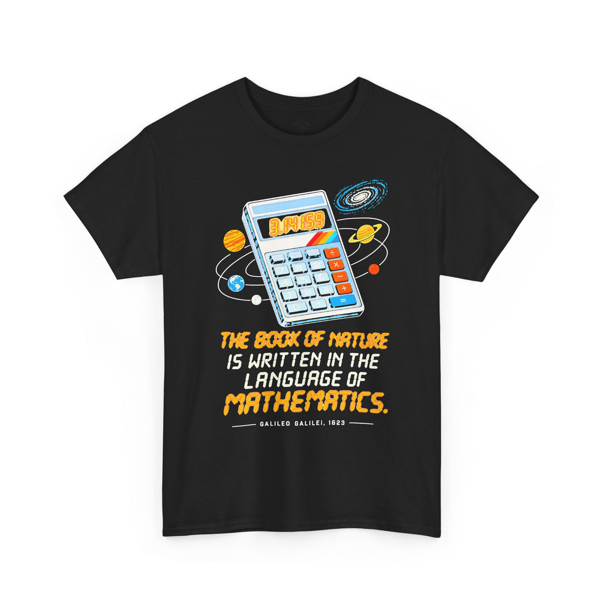 Galileo Book of Nature Calculator T-shirt – Donkey Talk graphic tee