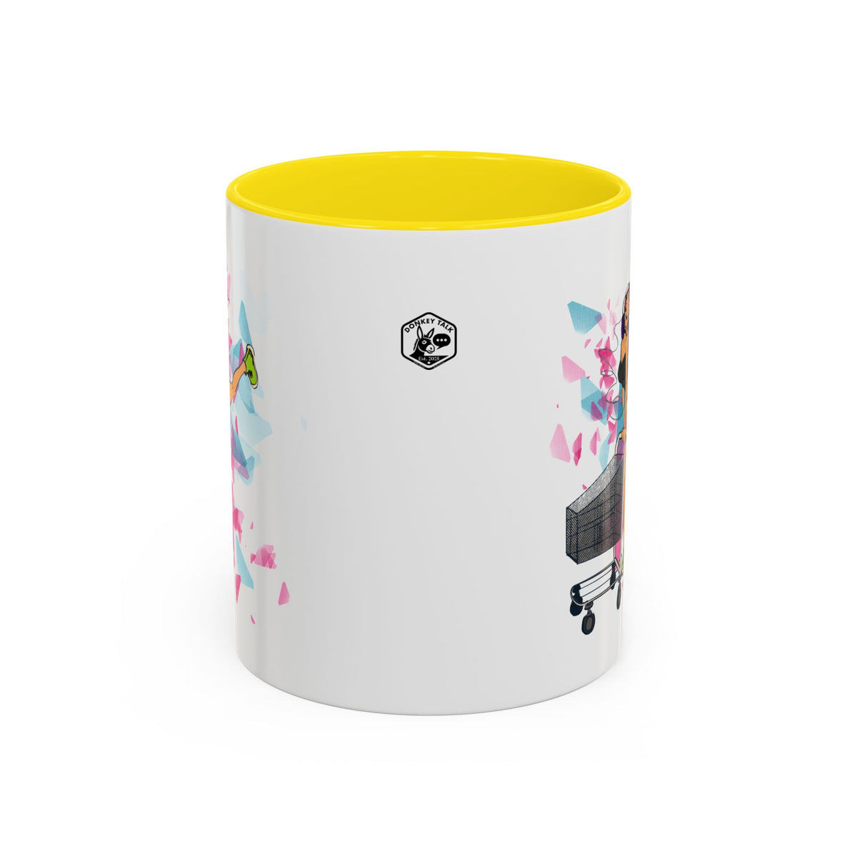 Playful accent coffee mug – Donkey Talk ceramic mug