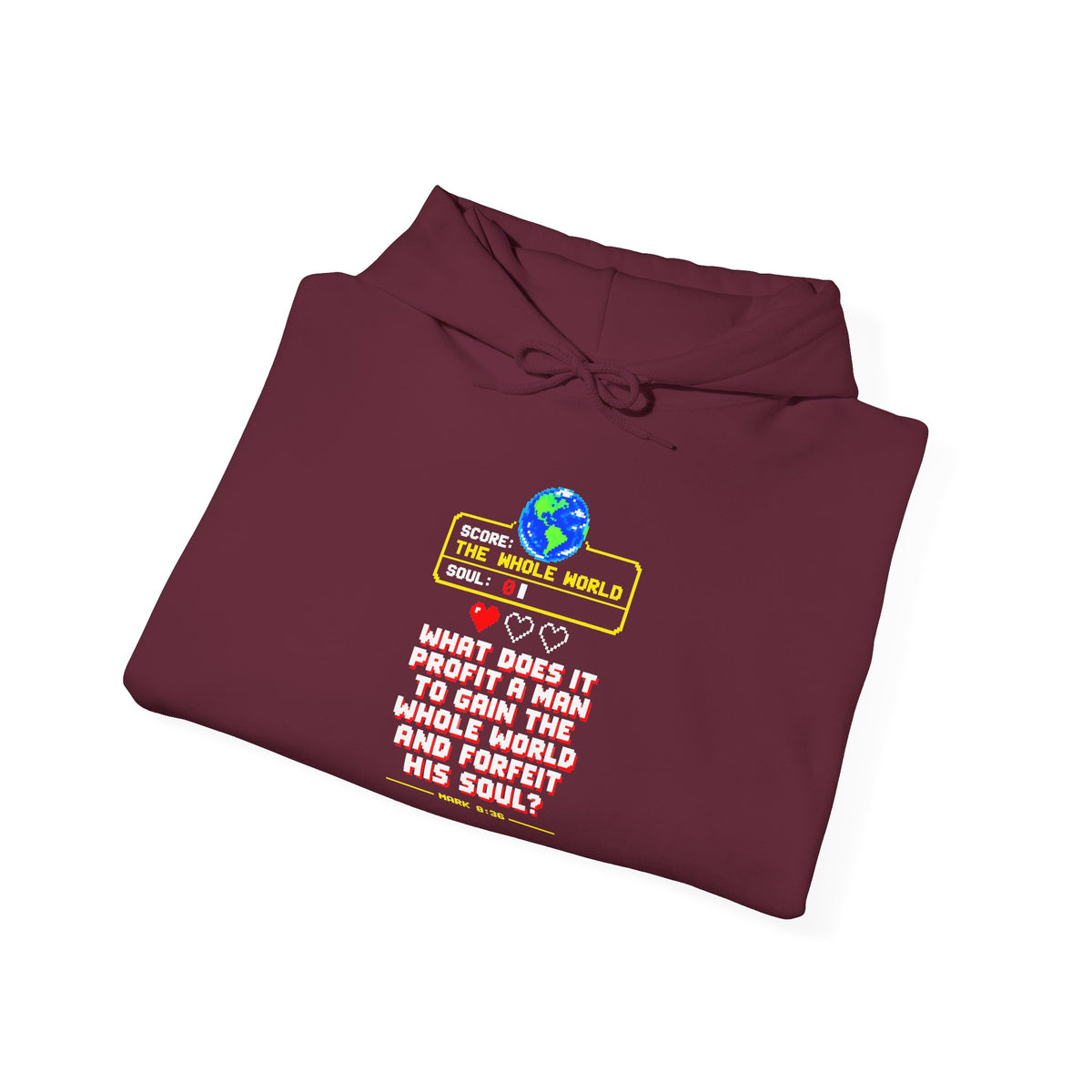 Gain the World Arcade High Score Hoodie | Mark 8:36 Retro Gamer Hoodie