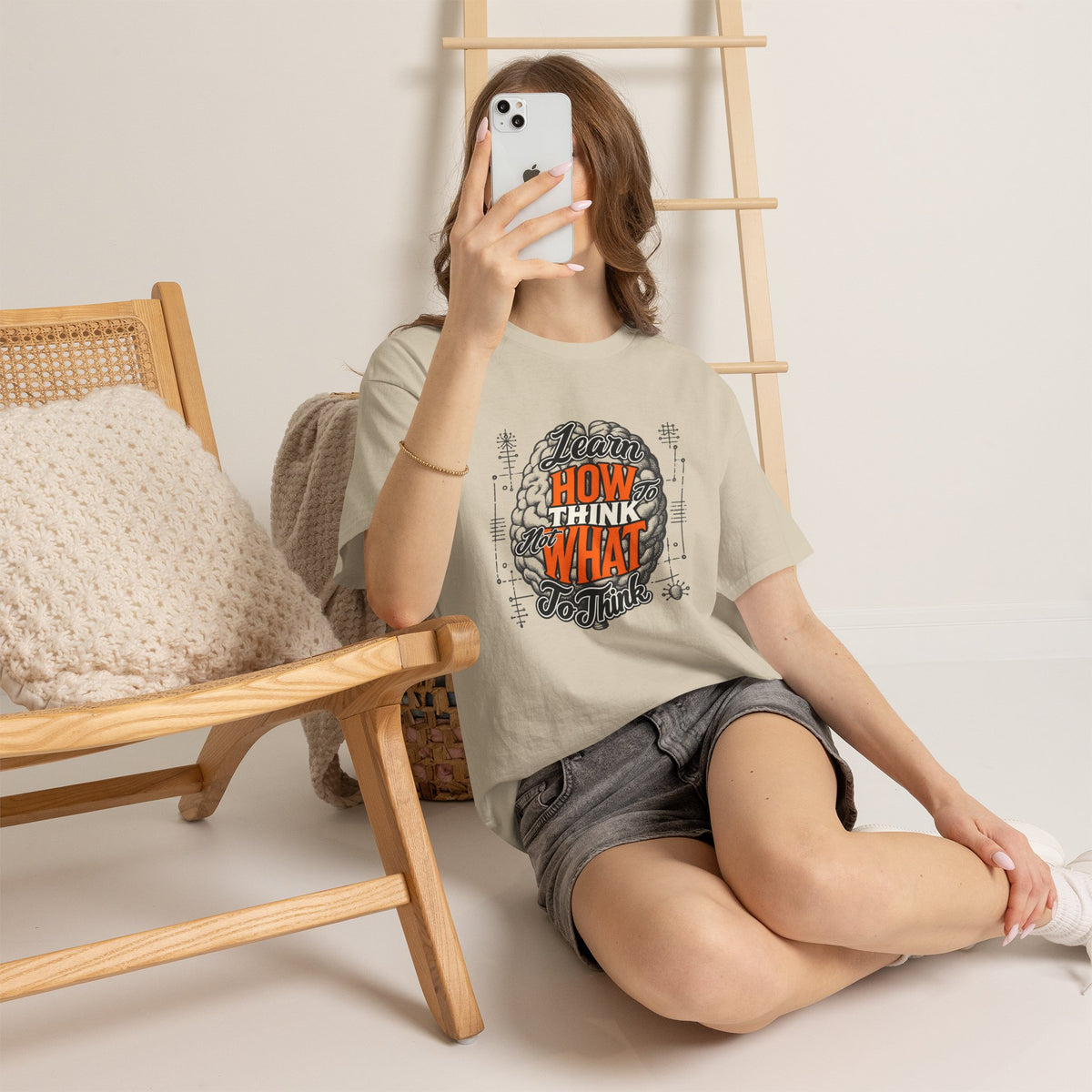 Camiseta motivacional "Aprende a pensar" | Camiseta gráfica