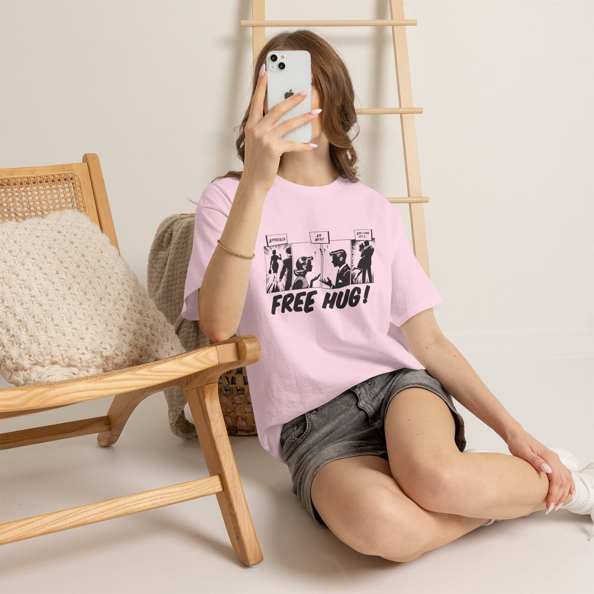 Free Hug Day Comic T-Shirt | Fun Graphic Tee, Unisex Cotton