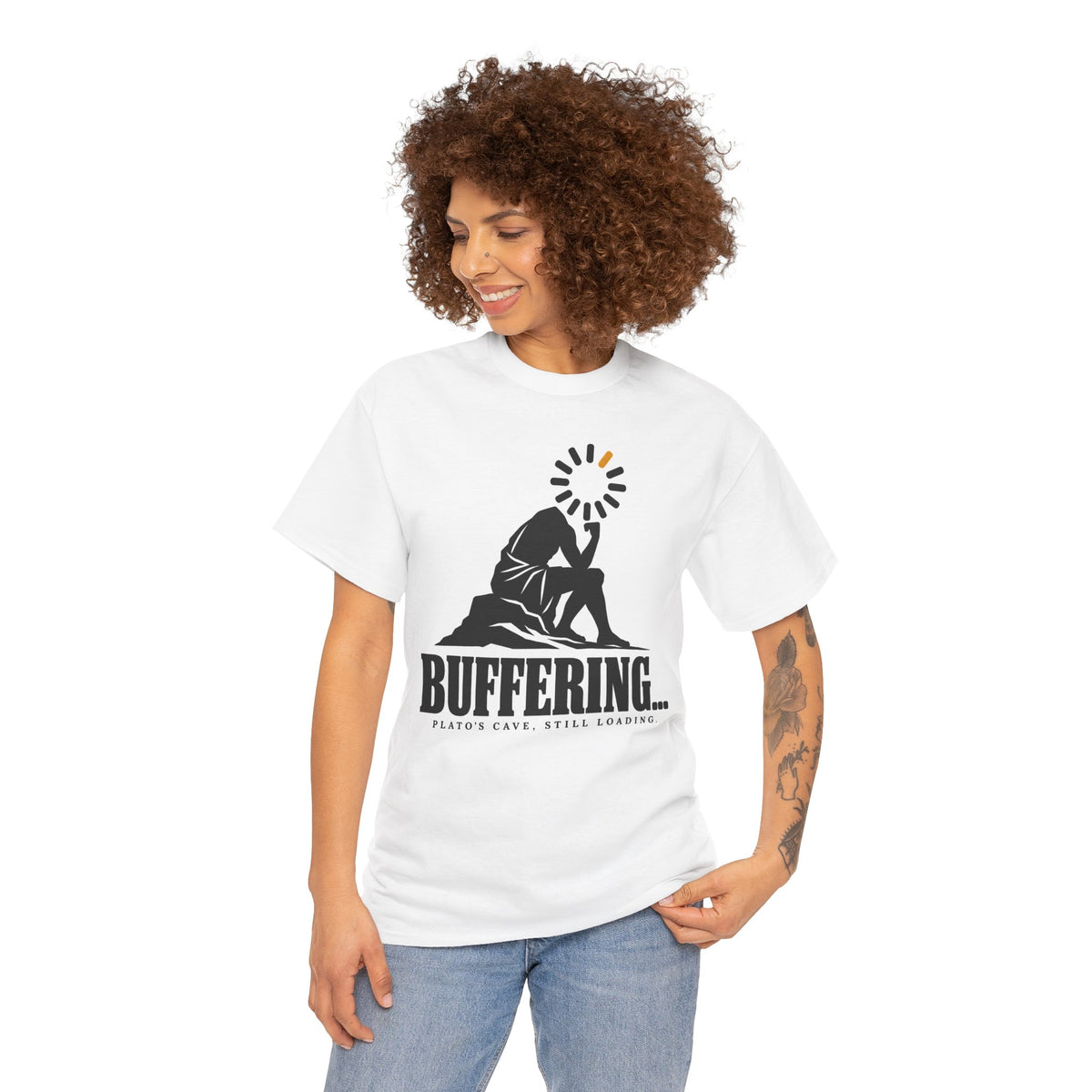 Buffering Plato's Cave T-shirt – Donkey Talk graphic tee