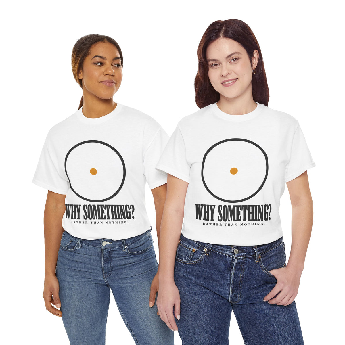 Why Something? Rather Than Nothing Circle T-shirt – Donkey Talk graphic tee