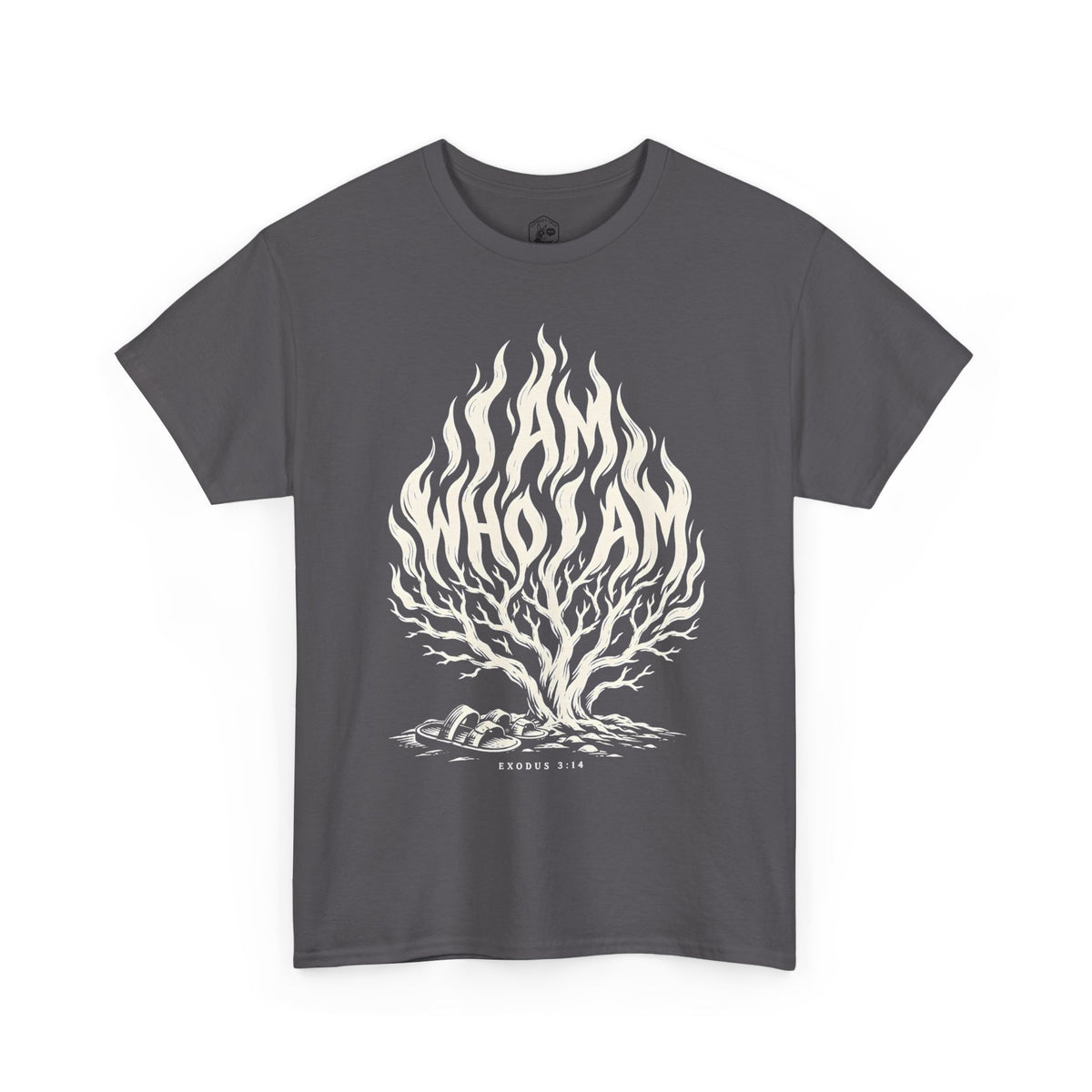 I Am Who I Am Flame Lettering T-shirt – Donkey Talk graphic tee