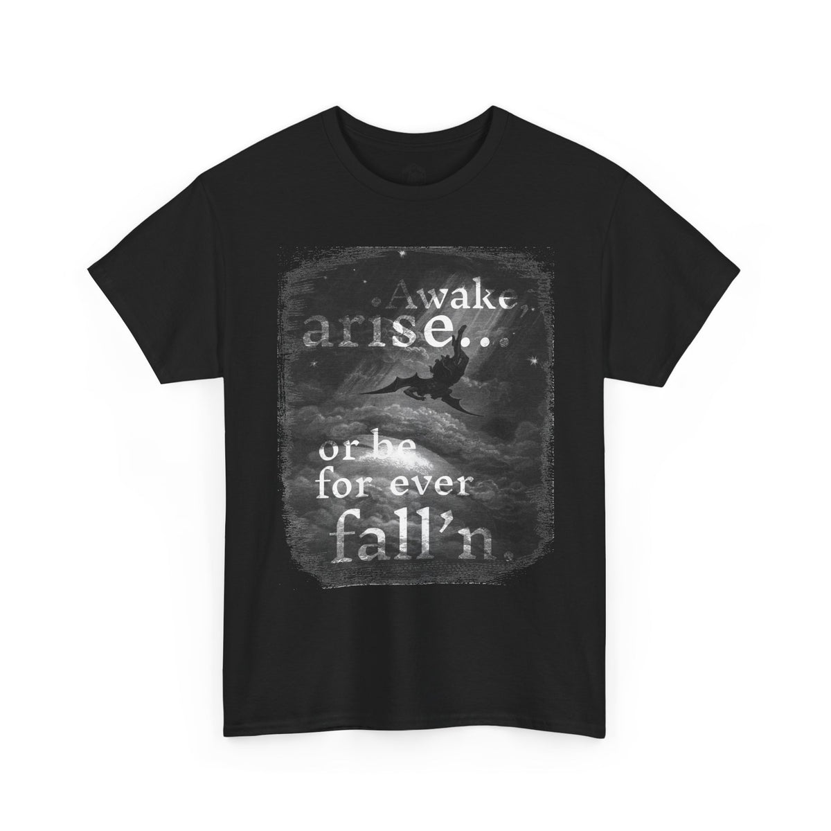 Arise or Fall Graphic Tee — Monochrome Moody Quote T-Shirt