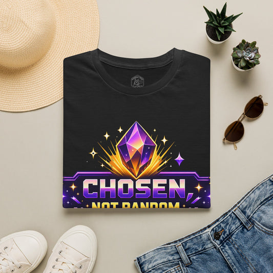 Chosen Not Random T-Shirt — Inspirational Gaming Crystal Tee