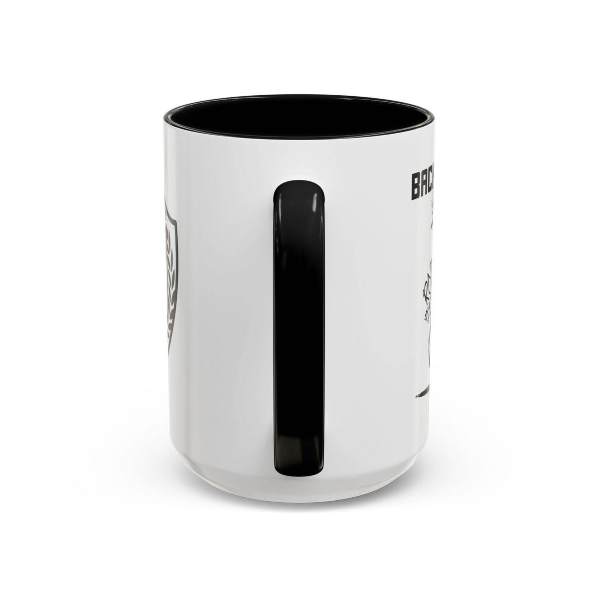 Back to Cool shield accent coffee mug – Donkey Talk ceramic mug