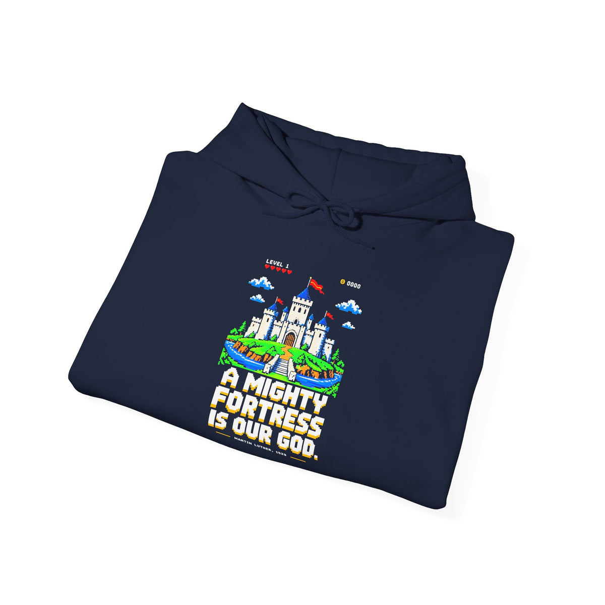 A Mighty Fortress 8-Bit Castle Hoodie | Martin Luther Hymn Hoodie