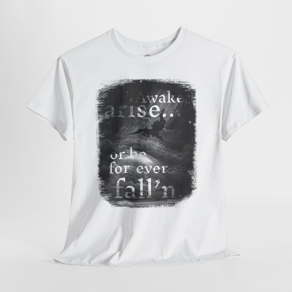 Arise or Fall Graphic Tee — Monochrome Moody Quote T-Shirt