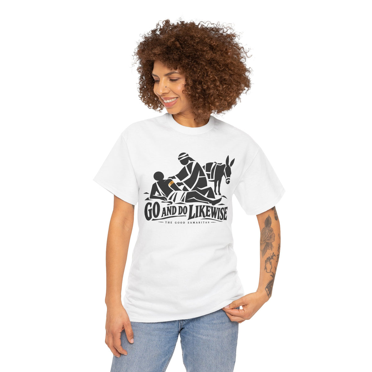 Go and Do Likewise Woodcut T-shirt – Donkey Talk graphic tee