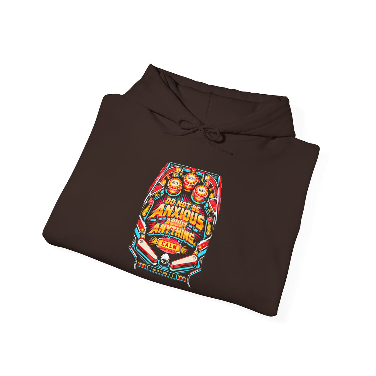 Do Not Be Anxious Pinball Hoodie | Philippians 4:6 Retro Arcade Hoodie