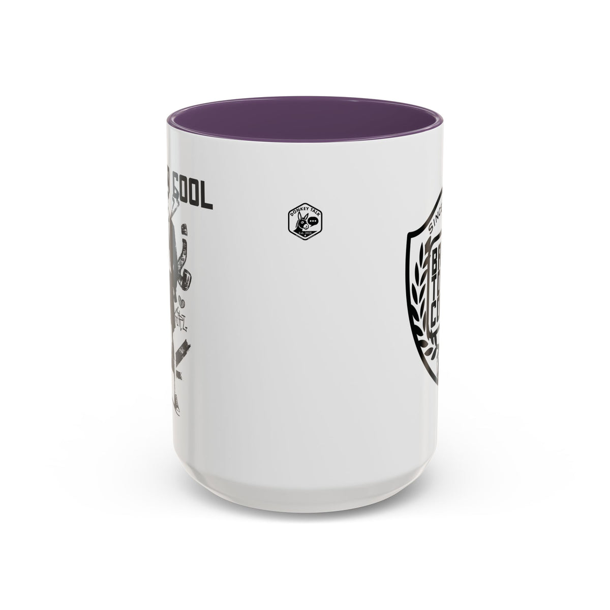 Back to Cool shield accent coffee mug – Donkey Talk ceramic mug