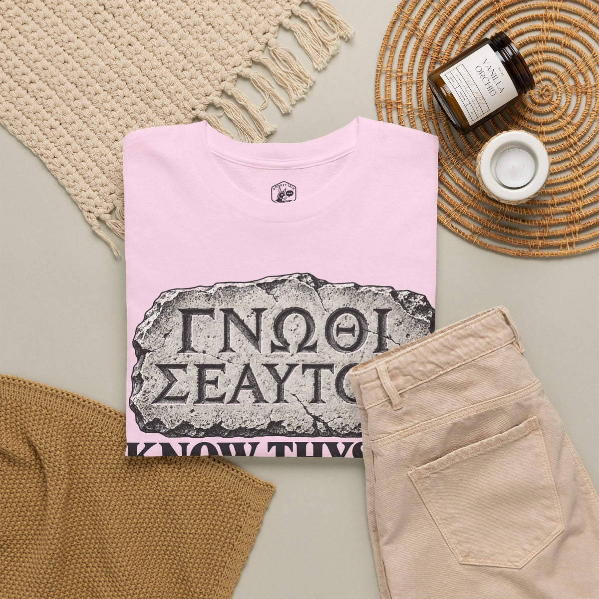 Know Thyself Delphi Stone T-shirt – Donkey Talk graphic tee