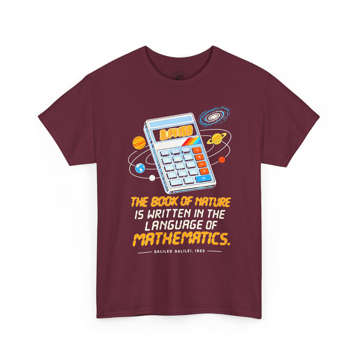 Galileo Book of Nature Calculator T-shirt – Donkey Talk graphic tee