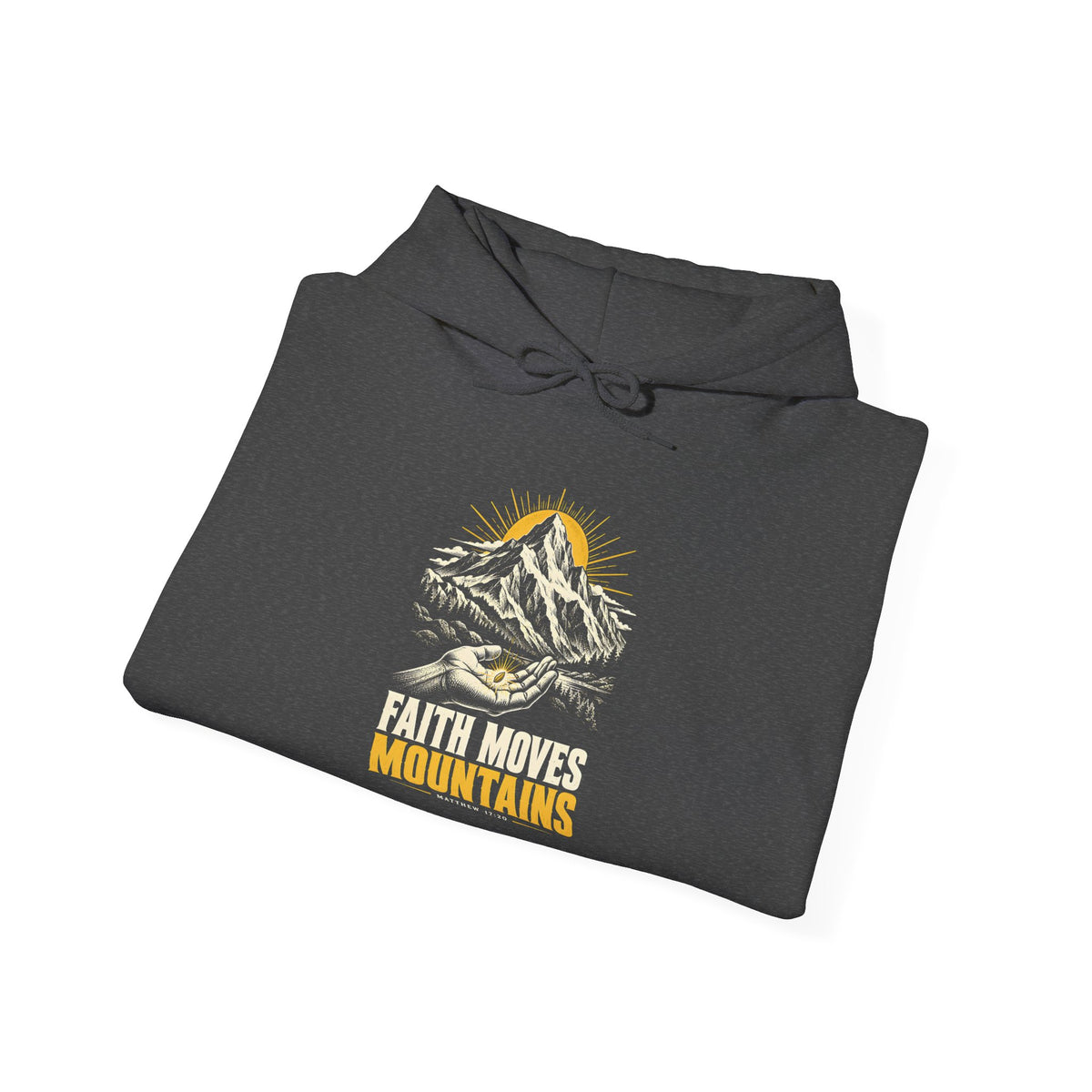 Faith Moves Mountains Hoodie | Matthew 17:20 Christian Graphic Hoodie