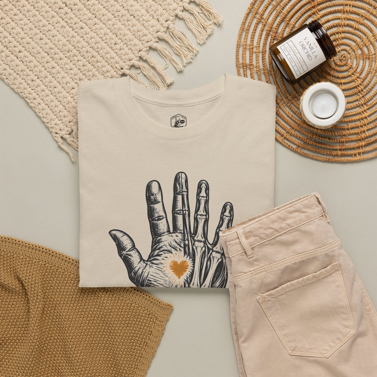 Psalm Hand Linocut T-shirt – Donkey Talk graphic tee
