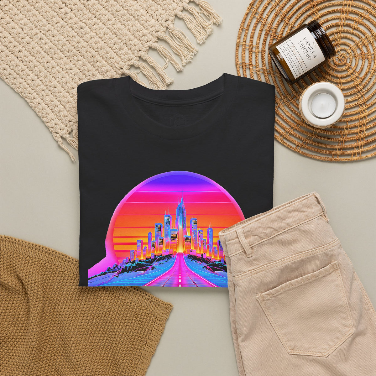 A City on a Hill Synthwave T-shirt – Donkey Talk graphic tee