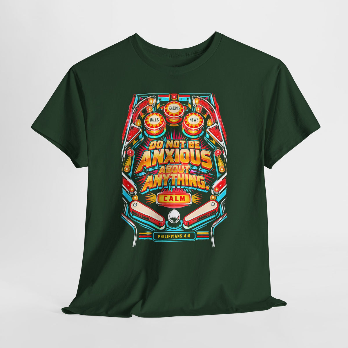 Do Not Be Anxious Pinball T-shirt – Donkey Talk graphic tee