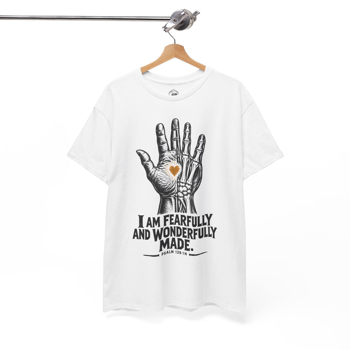 Psalm Hand Linocut T-shirt – Donkey Talk graphic tee