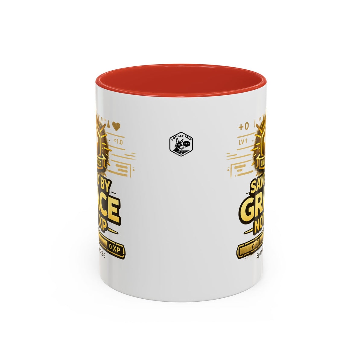 Saved by Grace Not XP gamer coffee mug – Donkey Talk ceramic mug