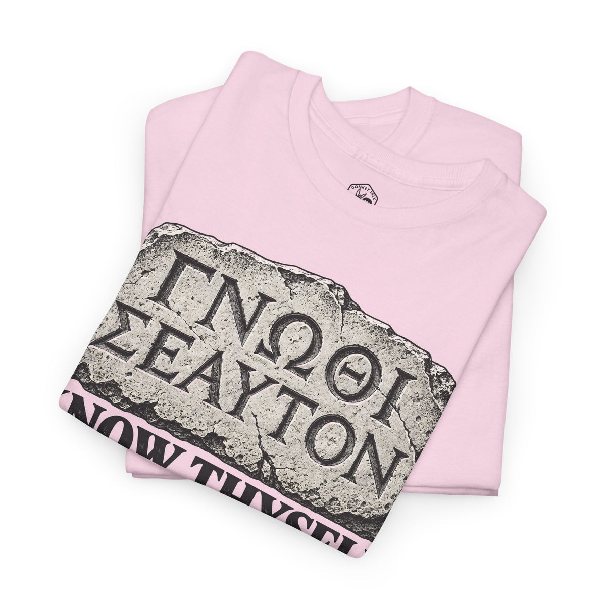Know Thyself Delphi Stone T-shirt – Donkey Talk graphic tee