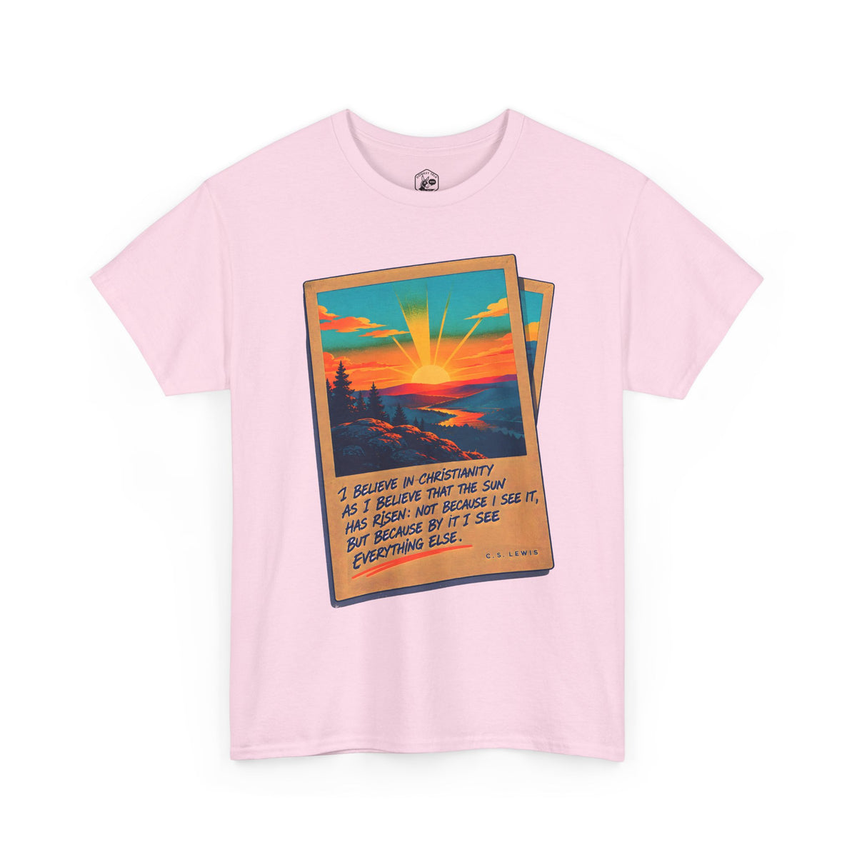 C.S. Lewis Sunrise Instant Photo T-shirt – Donkey Talk graphic tee