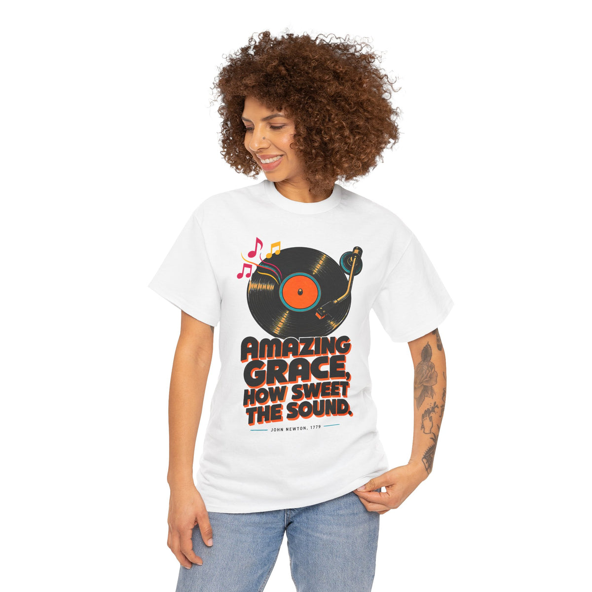 Camiseta de vinilo de Amazing Grace | Camiseta del himno de John Newton