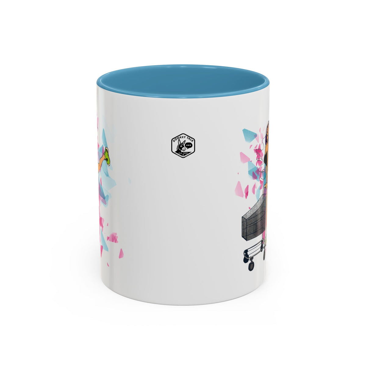 Playful accent coffee mug – Donkey Talk ceramic mug