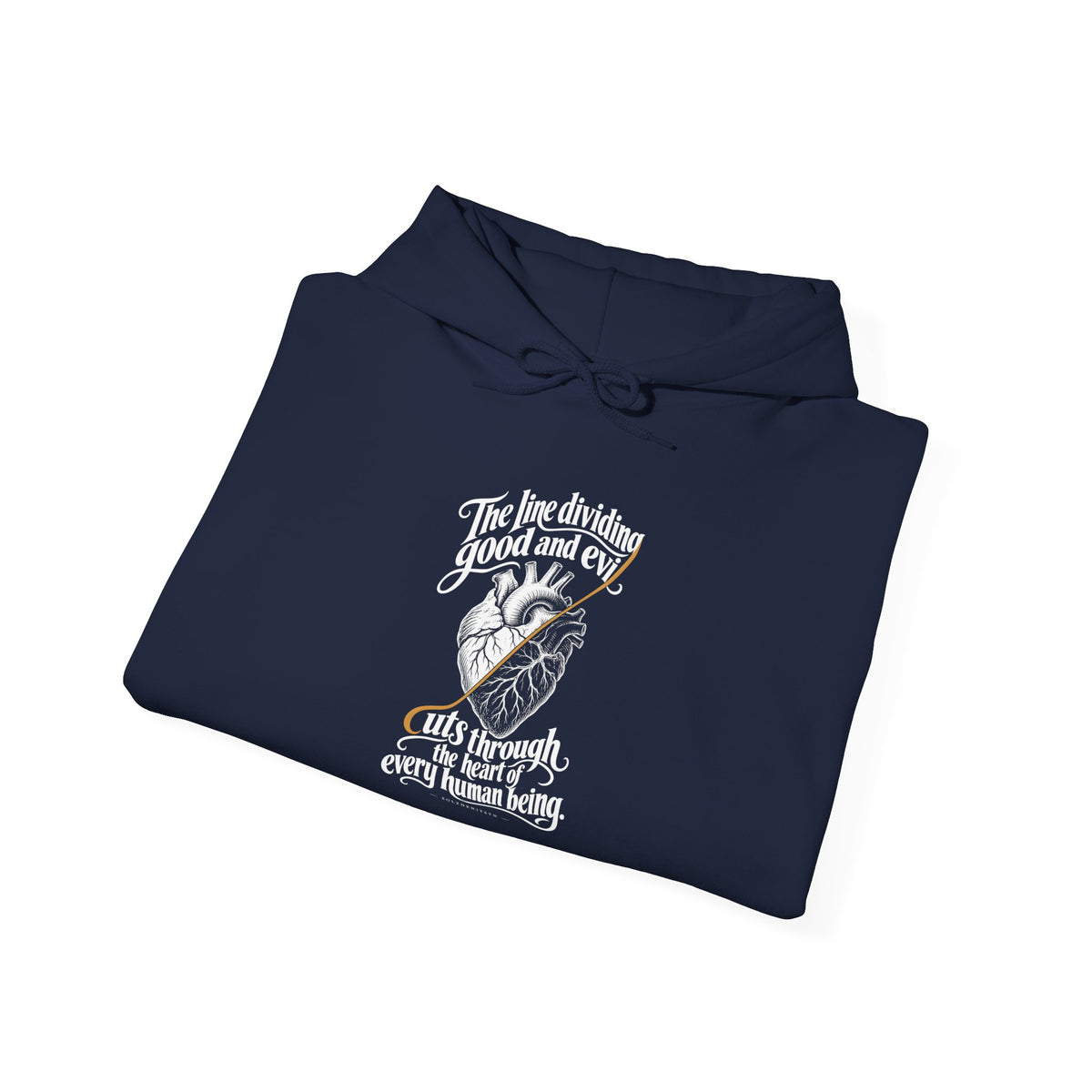 Every Human Heart Divided Hoodie | Solzhenitsyn Good and Evil Quote Hoodie