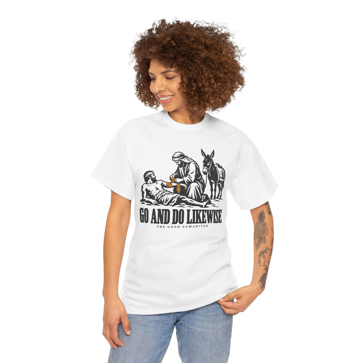 The Good Samaritan Go and Do Likewise T-shirt – Donkey Talk graphic tee