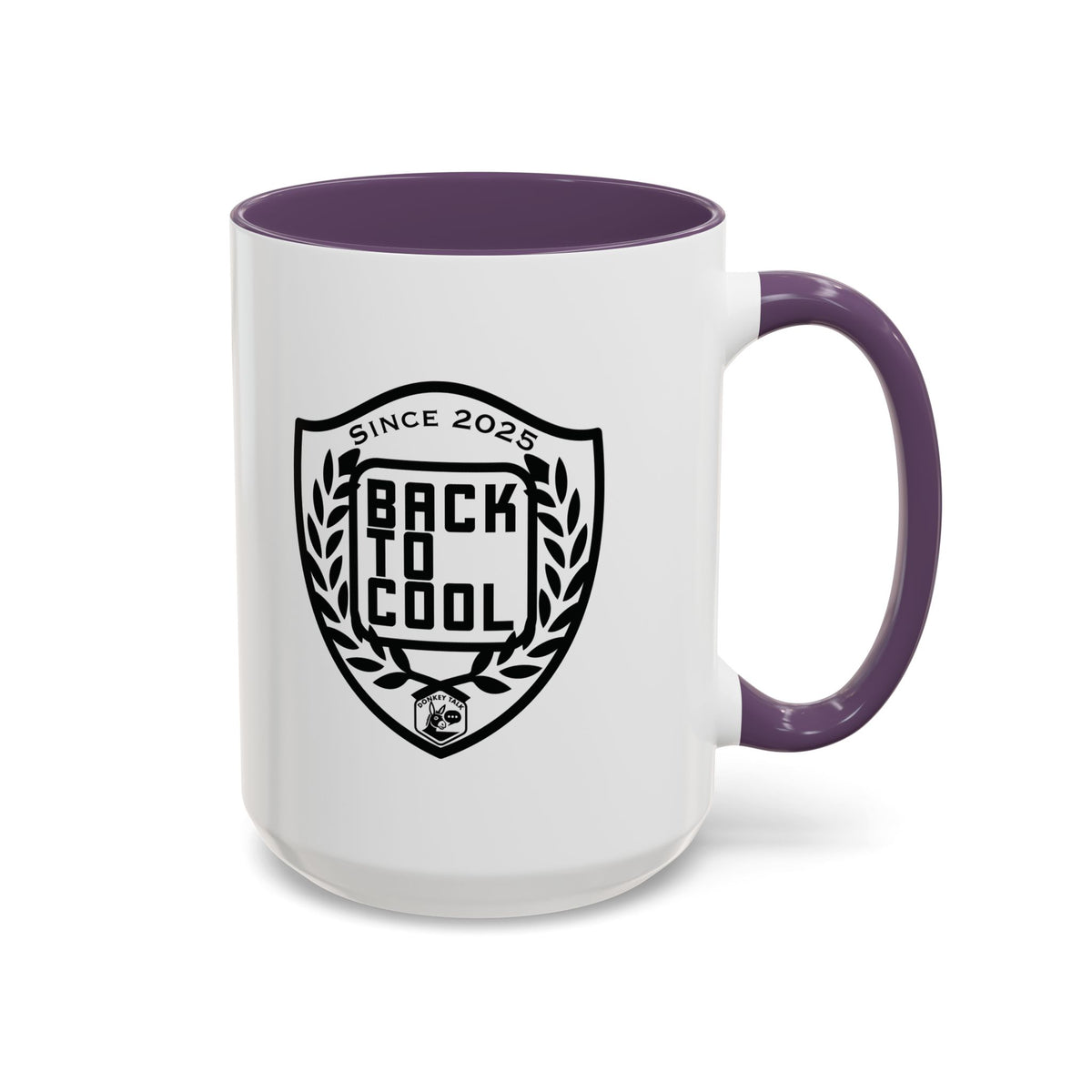Back to Cool Shield Accent Coffee Mug — Retro Badge Coffee Cup (11/15oz)