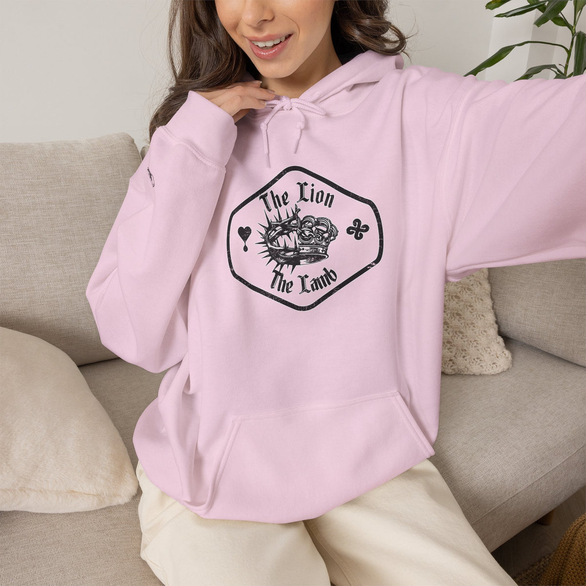 The Lion and The Lamb Unisex Heavy Blend™ Hoodie - Spiritual Symbolism Sweatshirt