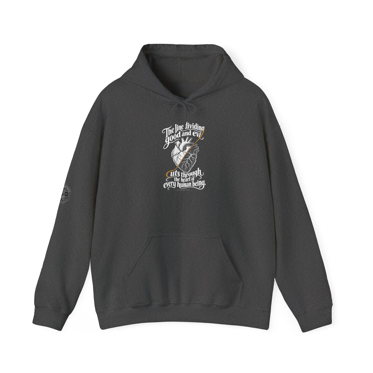 Every Human Heart Divided Hoodie | Solzhenitsyn Good and Evil Quote Hoodie