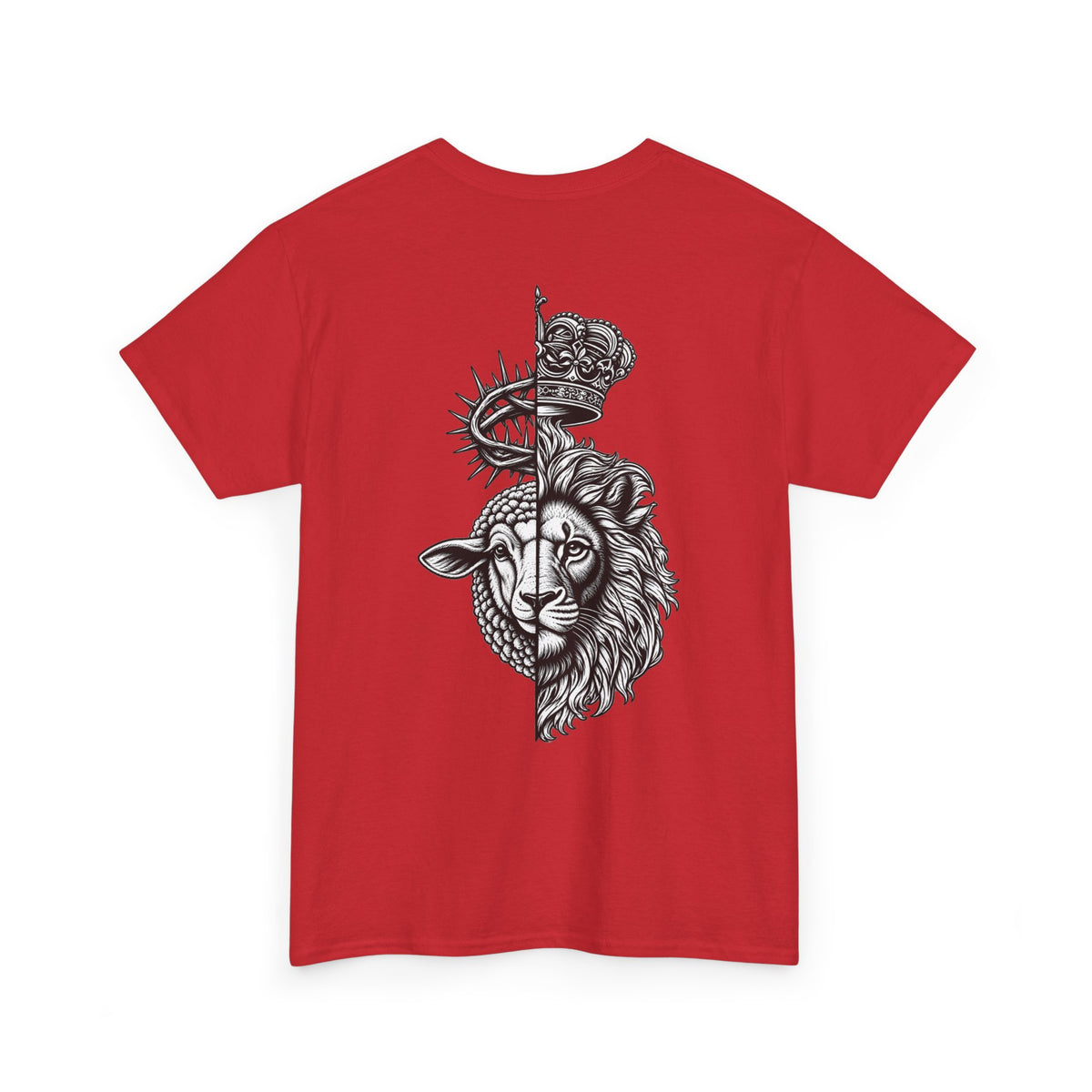 Lion & Crown Graphic Tee | Half Skull Lion Design T-Shirt