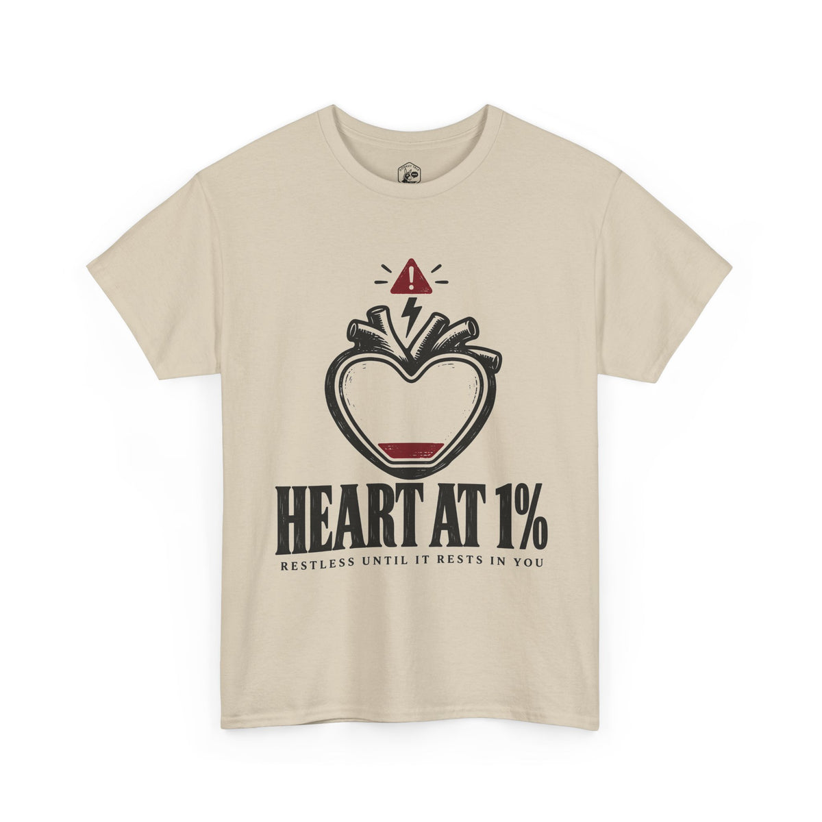 Heart at 1% Restless Until It Rests in You T-shirt – Donkey Talk graphic tee