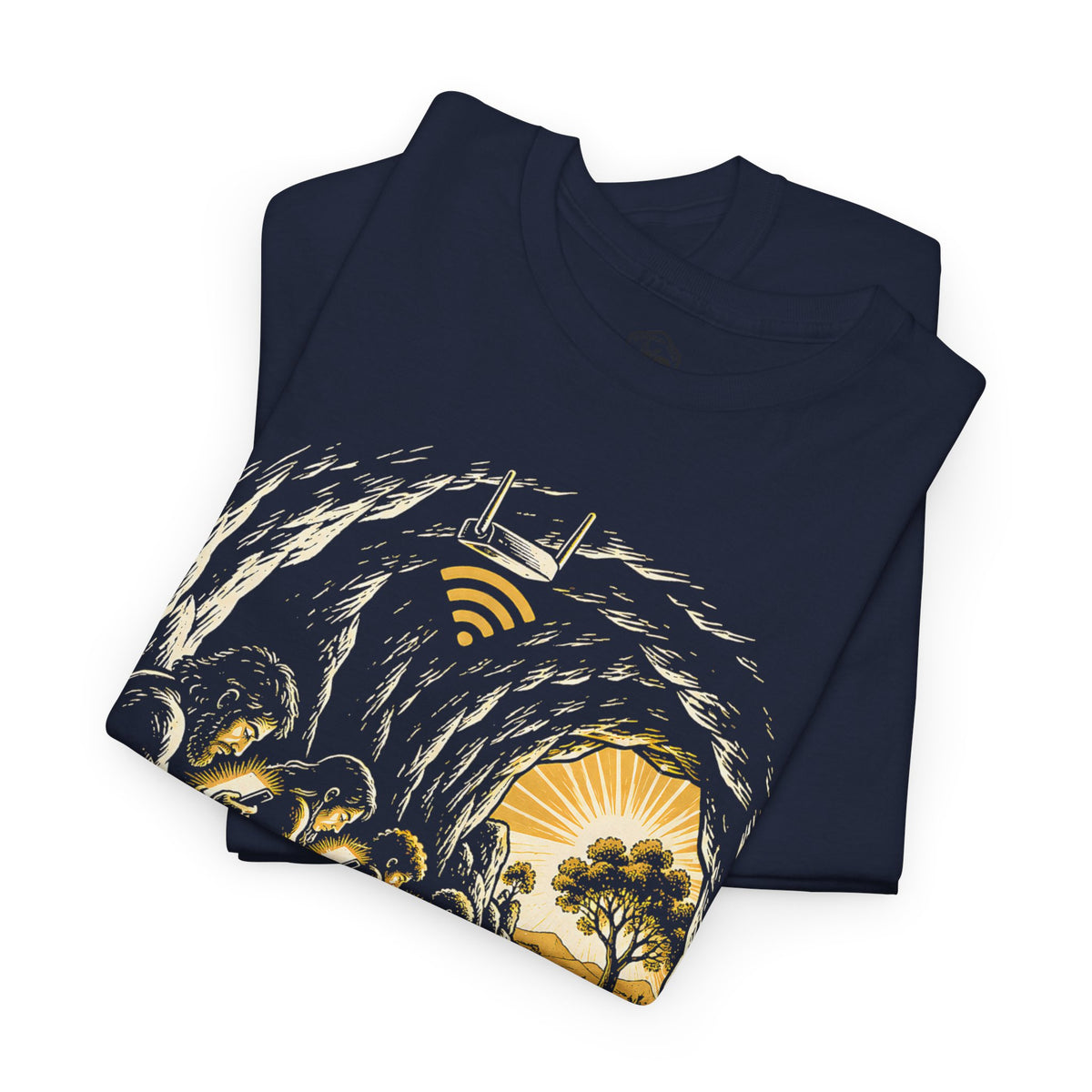 The Cave Has Wi-Fi Plato's Allegory T-shirt – Donkey Talk graphic tee