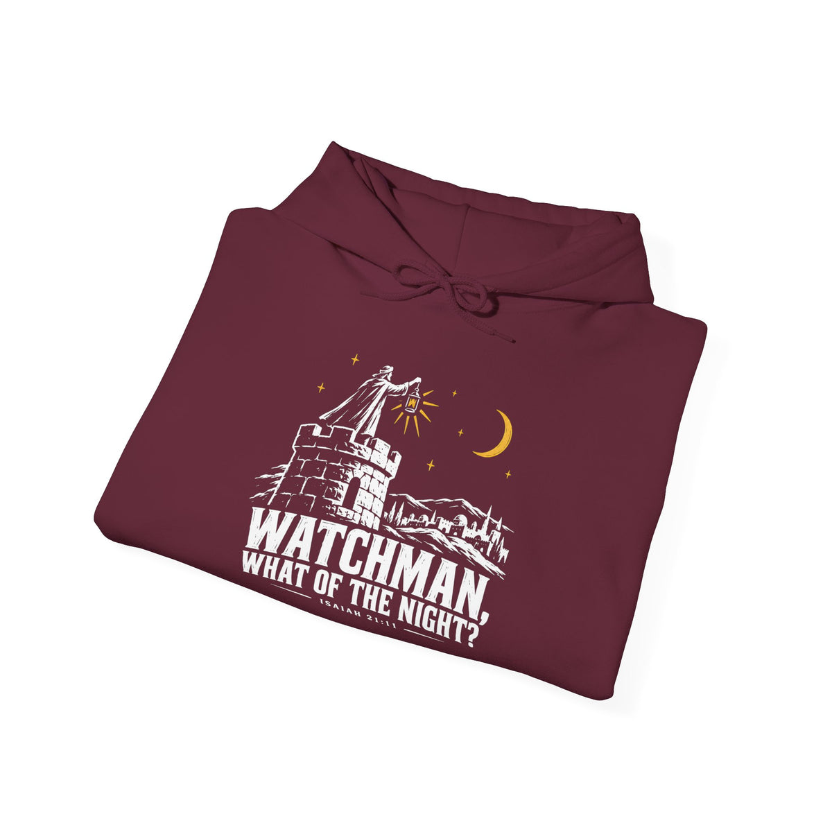Watchman, What of the Night? Hoodie | Isaiah 21:11 Christian Graphic Hoodie