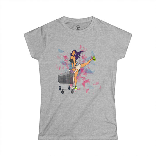 'Shopping Girl' Stylish Women's Tee - Fun Graphic Design for Fashion Lovers