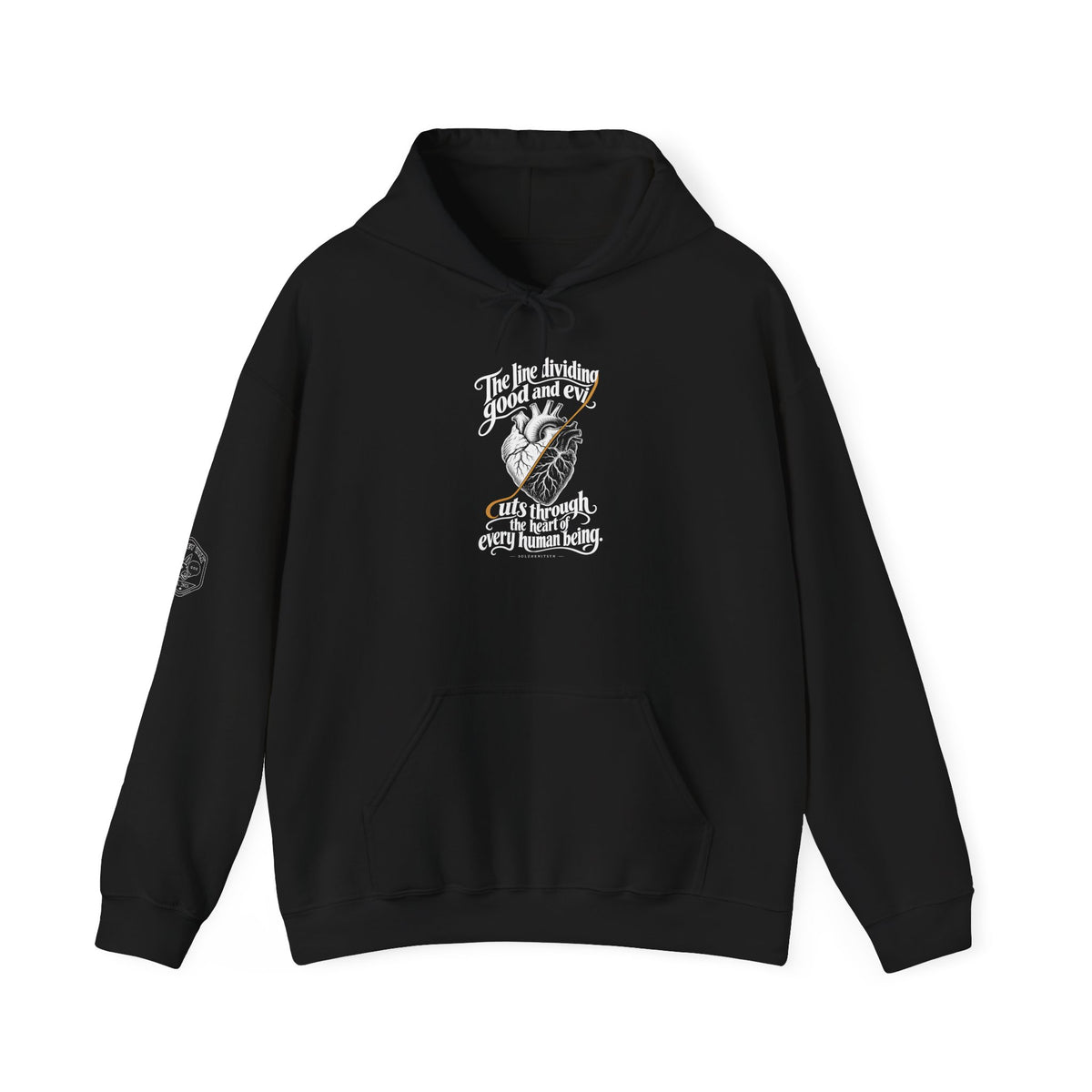 Every Human Heart Divided Hoodie | Solzhenitsyn Good and Evil Quote Hoodie