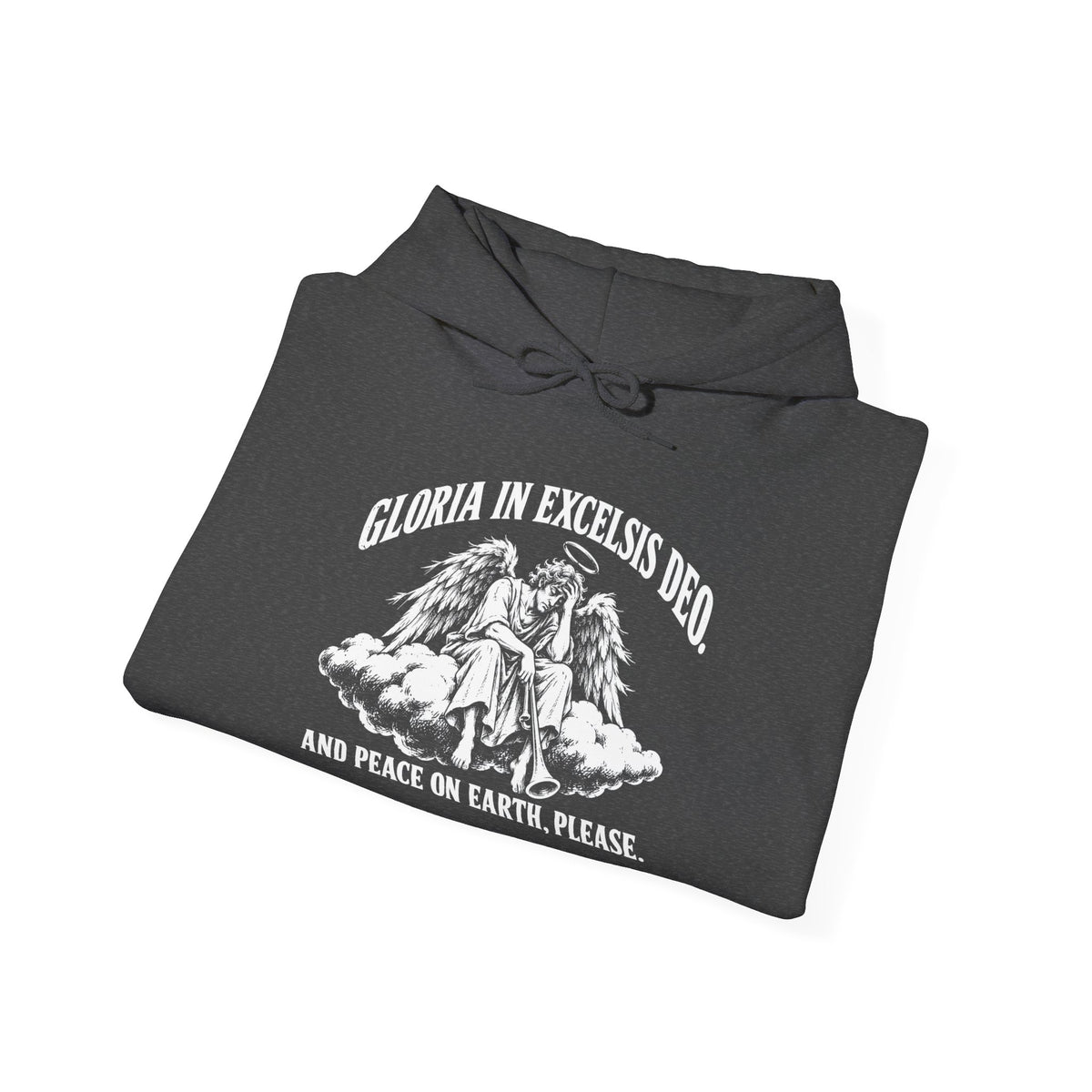 Gloria... Peace on Earth, Please Hoodie | Luke 2:14 Funny Christmas Christian Hoodie