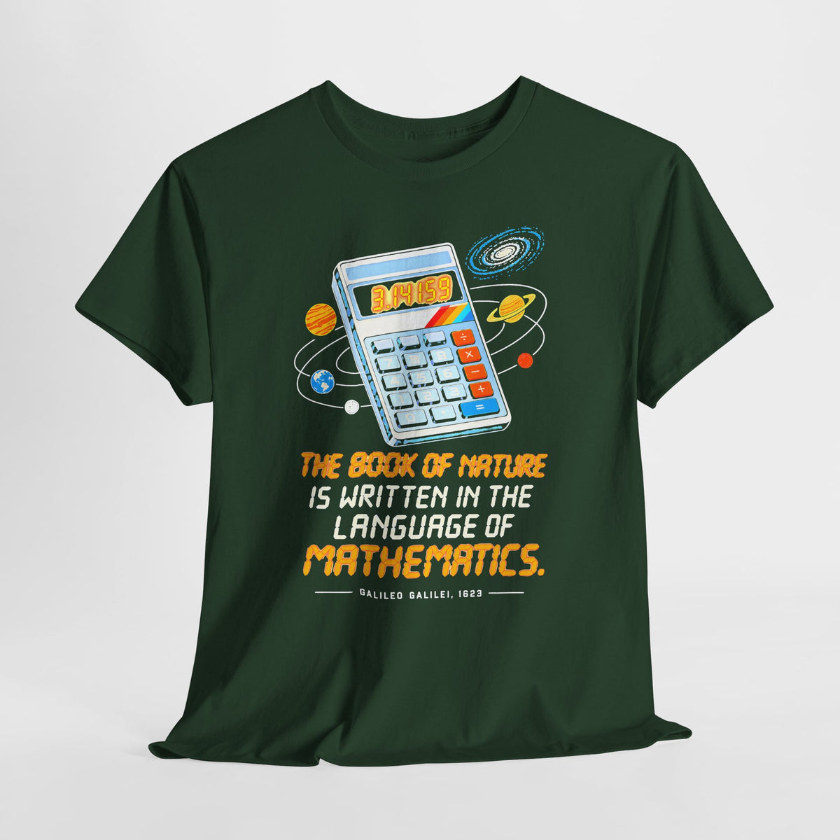 Galileo Book of Nature Calculator T-shirt – Donkey Talk graphic tee