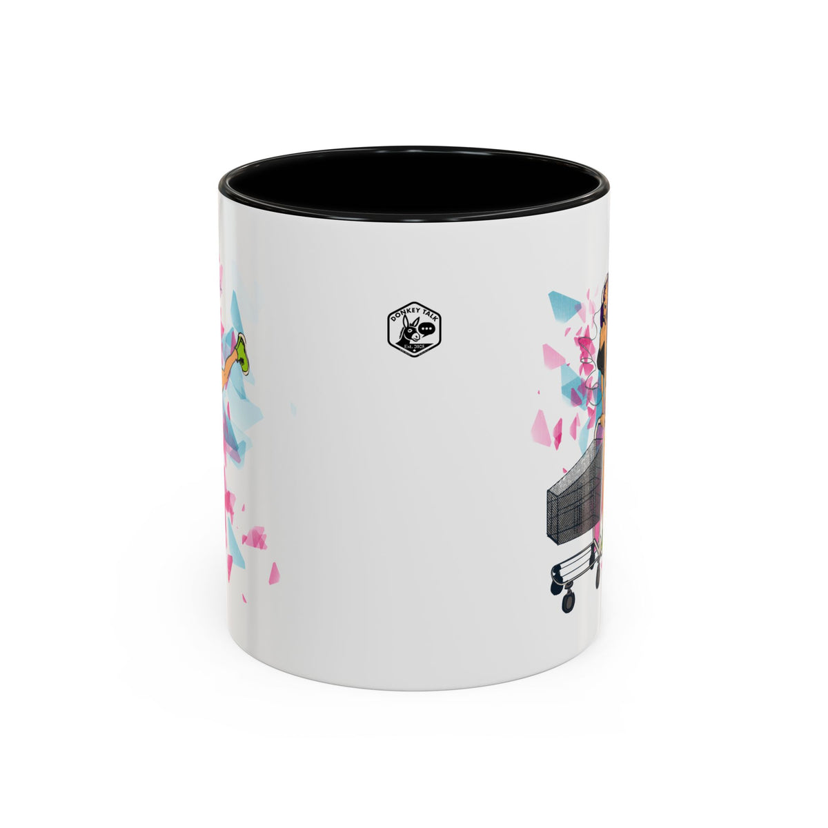 Playful accent coffee mug – Donkey Talk ceramic mug
