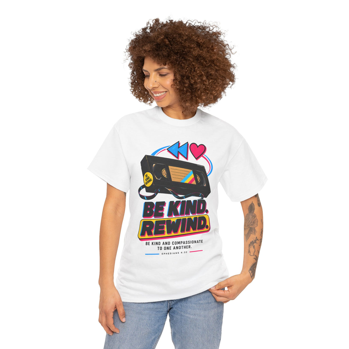 Kindness Rewind Heart T-shirt – Donkey Talk graphic tee
