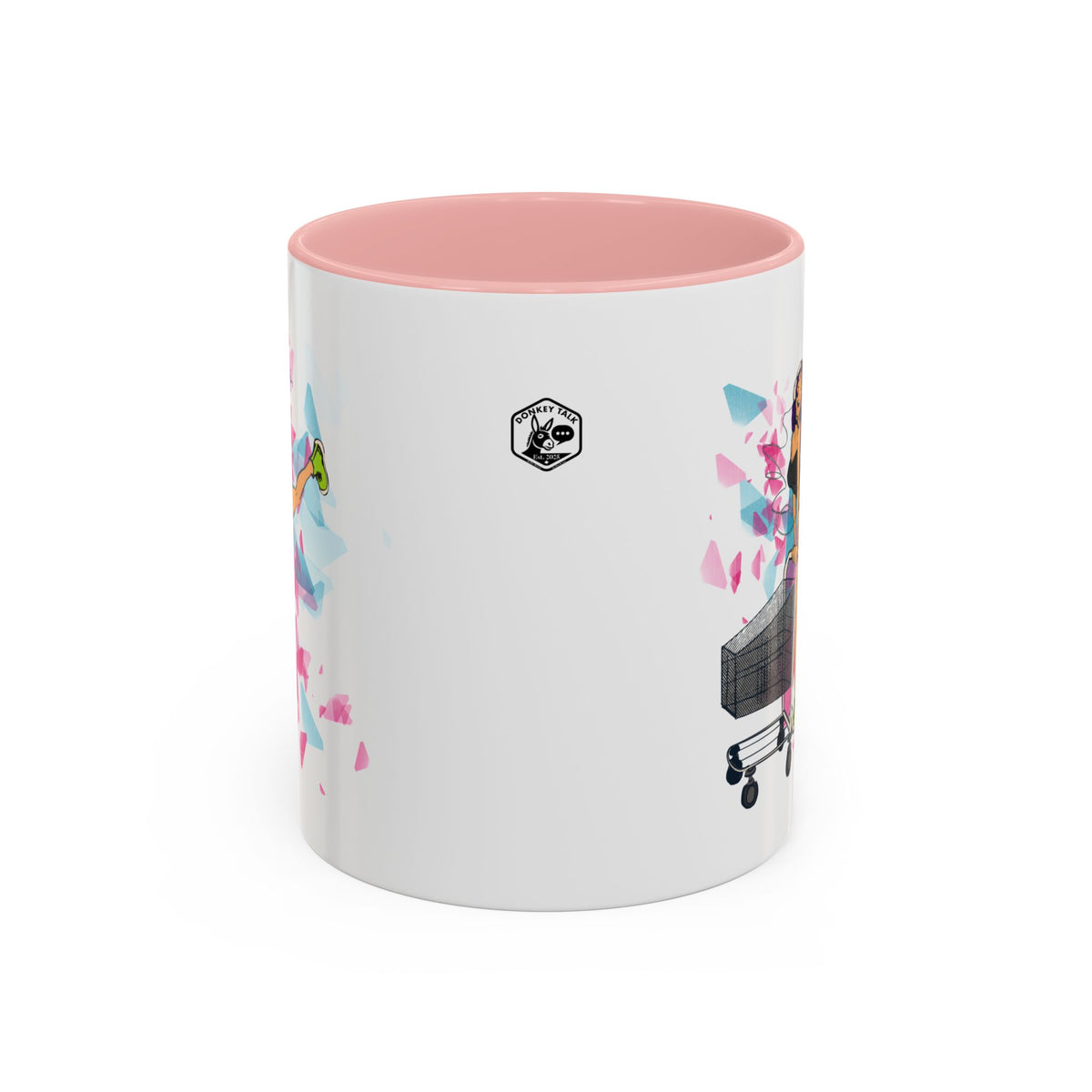 Playful accent coffee mug – Donkey Talk ceramic mug