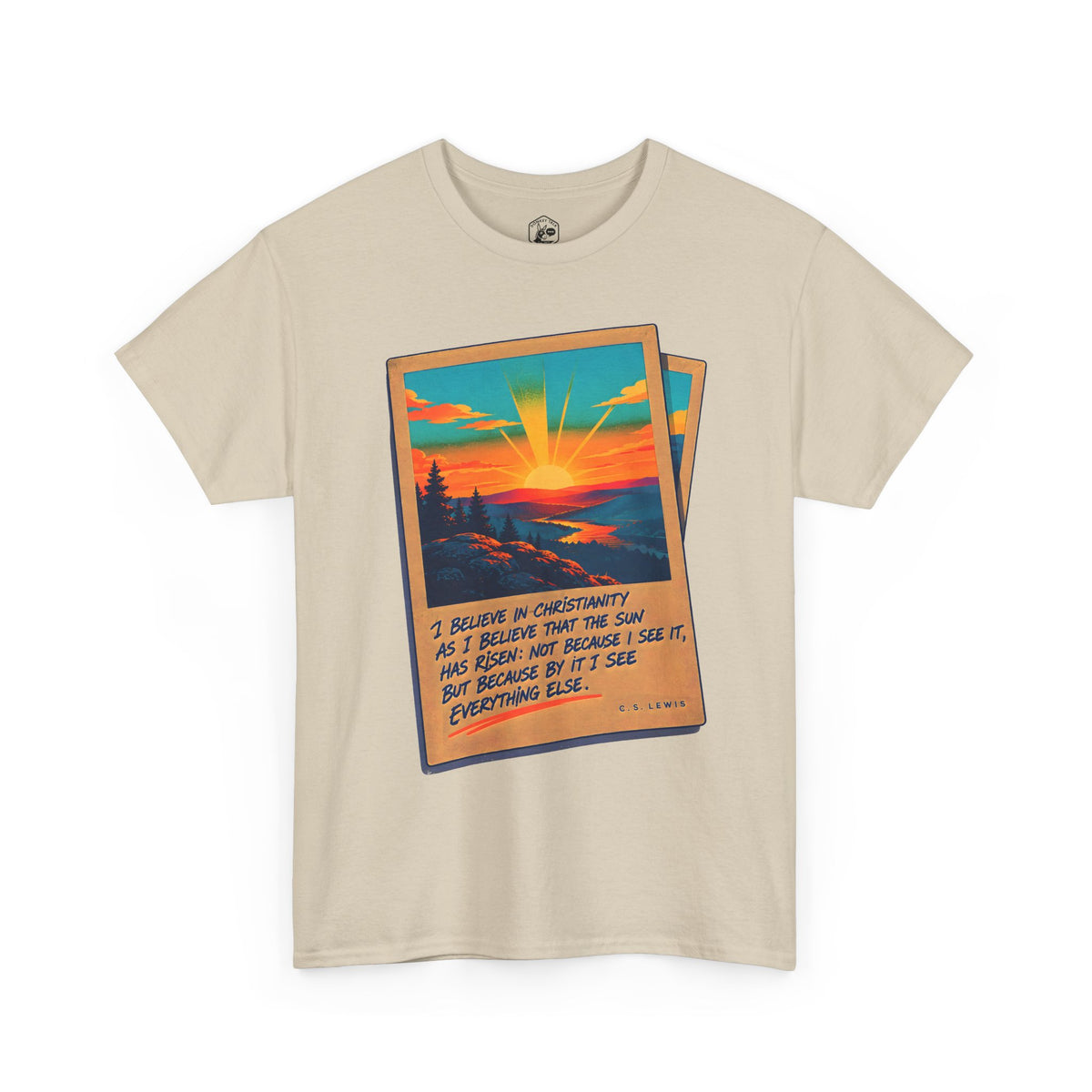 C.S. Lewis Sunrise Instant Photo T-shirt – Donkey Talk graphic tee