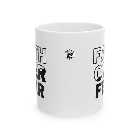 Faith Over Fear Ceramic Coffee Mug 11oz - Inspirational Drinkware for Daily Motivation