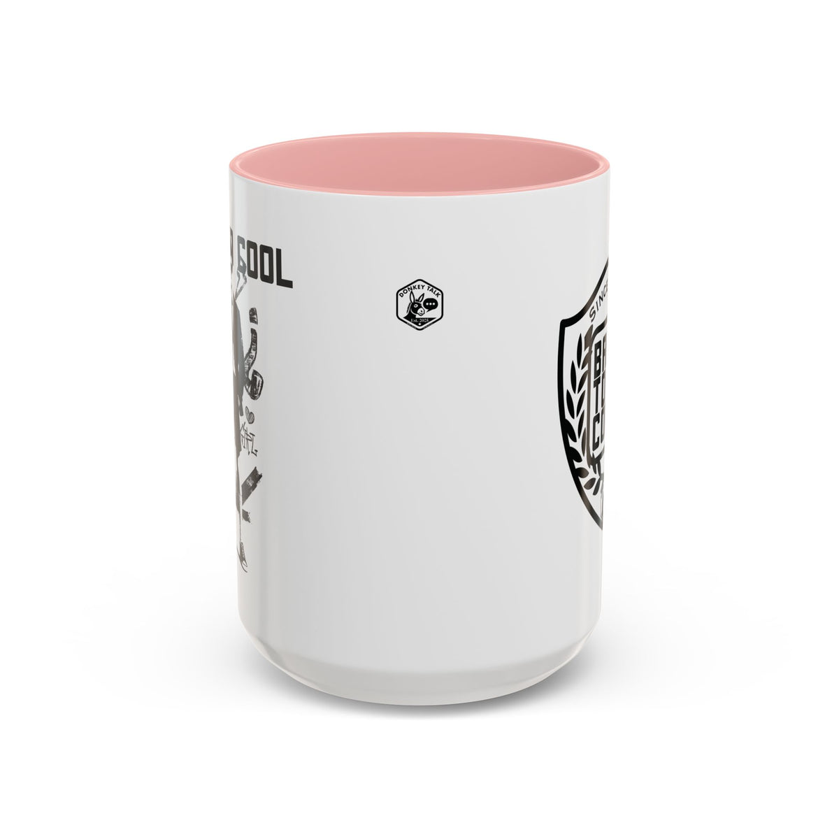 Back to Cool shield accent coffee mug – Donkey Talk ceramic mug